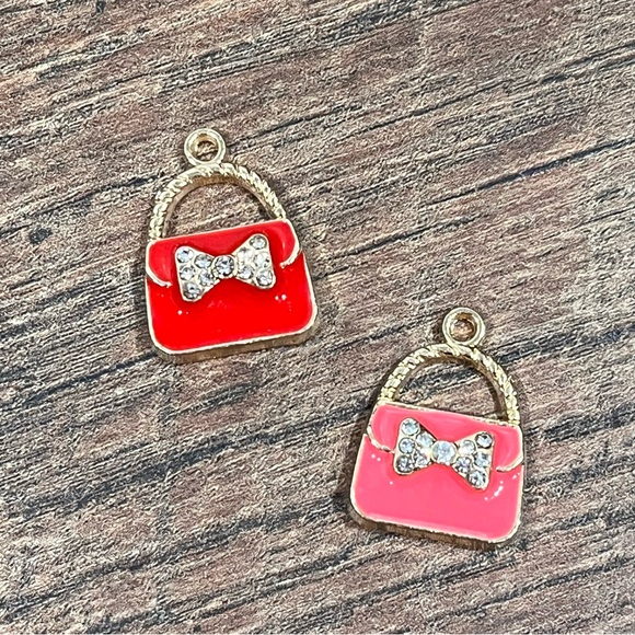 Small Pink & Red Purse Charms Barbiecore Barbie Set of 2 - Picture 1 of 8